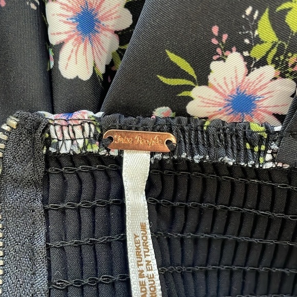 NWT Free People Black Floral Bubble Babdydoll Dress Size L - Picture 11 of 12